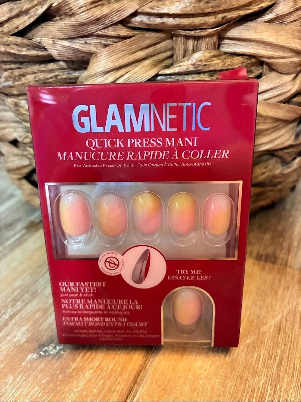 Glamnetic Sherbert Quick Press Mani Press-On Nails Pink & Orange